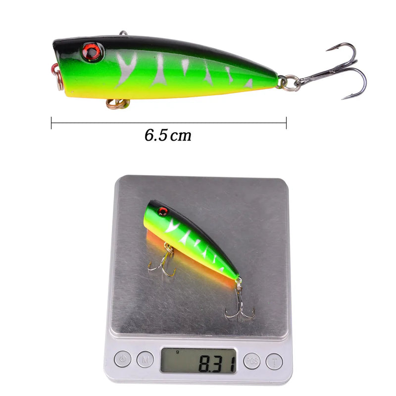 Kit de Iscas Popper Pescando Online | 5 Unidades (Para Pesca em Superfície) - Pescando Online