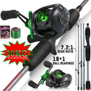 Conjunto de Vara e Carretilha Pescando Online 1,7m Carbono - Drag Máx 10kg + Linha PE Grátis Sougayilang - Pescando Online