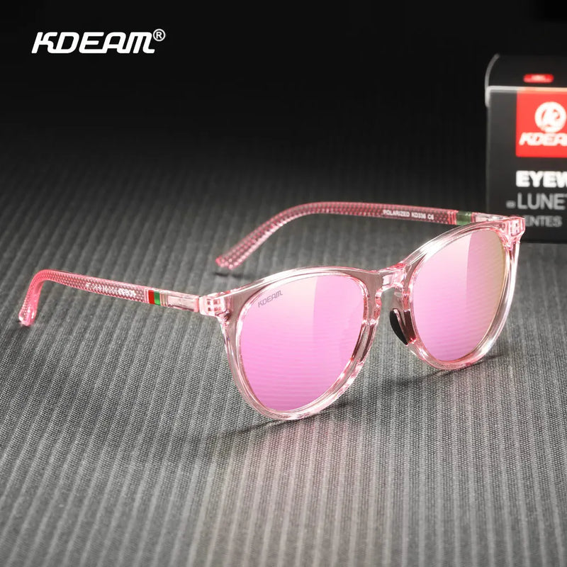 Óculos de Sol Feminino Polarizado Pescando Online | KDEAM Oversized Redondo - Pescando Online