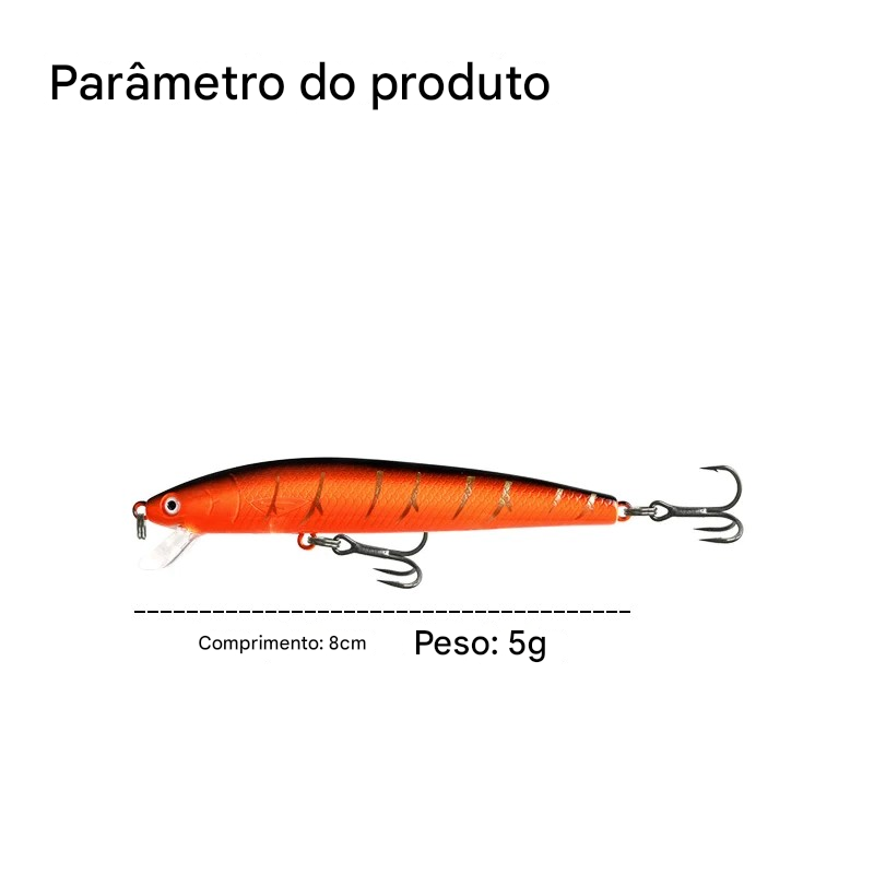Kit 10 Iscas Artificiais Meia-Água | Trabalho Incrível na Água  | Qualidade Garantida
