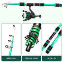 Kit de Pesca Completo Sougayilang: Vara Telescópica 1,8 m + Molinete 5.2:1 + Acessórios